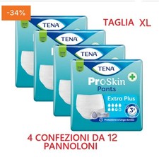4 PACCHI DEI NUOVI TENA PANTS PROSKIN EXTRA PLUS PIU' ASSORBENTI  XL 120-160 cm