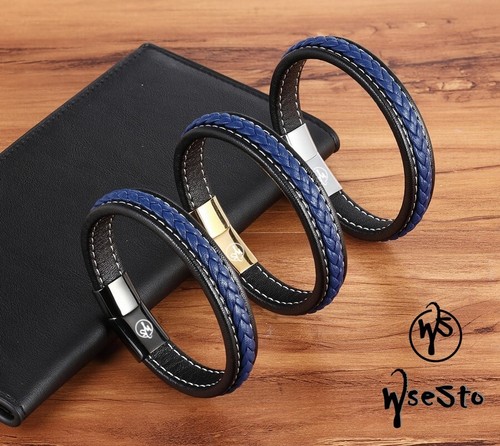 Bracciale wsesto nero blu - bracciale,