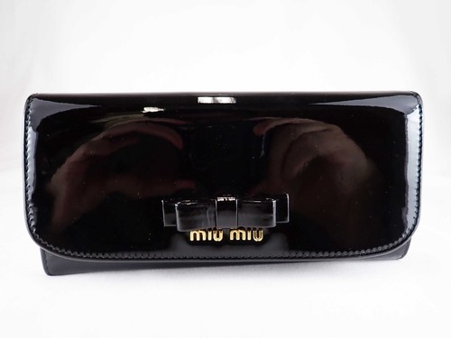 Miu wallet ribbon black - miu,