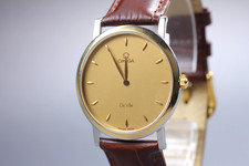 [Ecc+5] Orologio da uomo vintage OMEGA De Ville Cal.1378 32 mm al quarzo oro ...