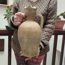 ANTICA E RARA BROCCA PUGLIESE IN TERRACOTTA DI GROTTAGLIE VASO DEI PRIMI DEL 900