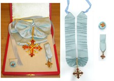 Cofanetto Cavaliere Merito Ordine Costantiniano Collare + Gala + Rosetta