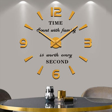 - Orologio Da Parete 3D Con Numeri Romani E Numeri Romani Senza Cornice, Adesivo