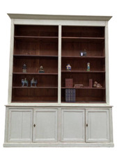 Antica grande libreria a giorno lacca verde menta Francia epoca XIX secolo