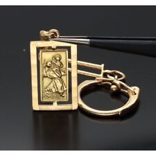 PORTACHIAVI?♥️?CON MEDAGLIA SAN CRISTOFORO IN ORO GIALLO E ROSA 750/1000,18KT.