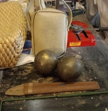 Set 2 Bocce Vintage in Metallo  con Custodia e misurino