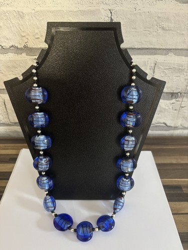 Collana vintage murano blu - vintage,