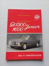 Alfa Romeo GT Junior 1.3 - 1.6 1974 manuale uso manutenzione libretto originale