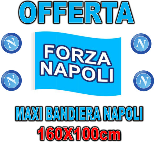 Bandiera maxi 100x160 napoli - bandiera,