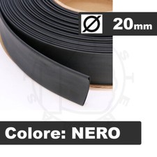 GUAINA TUBO TERMORESTRINGENTE TERMORETRAIBILE COLORE NERO DIAM 20mm - 2 METRI