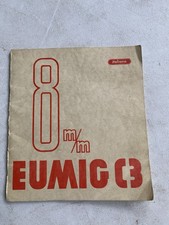 Eumig C3 Manuale Istruzioni Vintage Epoca Collezione 