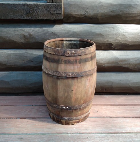 Antique wooden staved steel - antique,