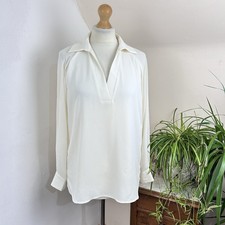 Blusa Marella ART 365 taglia 6 avorio scollo a V oversize femminile tranquilla lusso