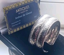 bellissimo bracciale in argento 925 braccialetto braccialetto largo 3 cm aperto martellato