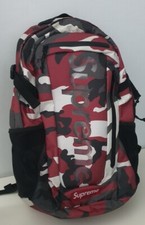 SS21 Supreme Zaino IN Cordura Nylon Resistente All'Acqua Rosso Mimetico Borsa