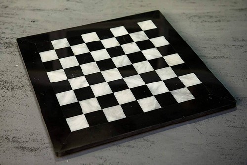 Scacchiera marmo nero - nero, e
