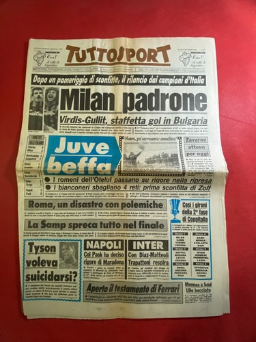 Tuttosport 1988 calcio - tuttosport, 8-9-1988