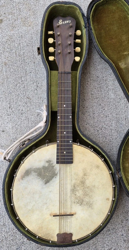 Antico banjo mandolino - , bruno