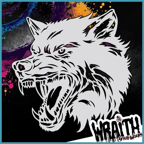 Wolf modello di stencil - -,