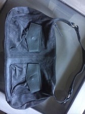 Borsa Pelle Scamosciata Serrapiana  Pari Al Nuovo Media Grande Grigio