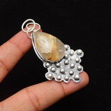 Ciondolo gioiello in argento sterling 925 fatto a mano con pietre preziose...