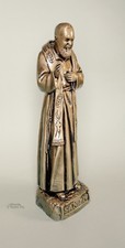 Statua di Padre Pio  60 cm, resina, effetto bronzato, Made in Italy