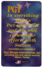 Spia Negozi Internazionale: Miami Fl. ' Put Dio Primo E' a Prova Telefono Card