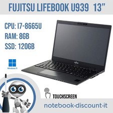 Notebook Fujitsu U939 13" Cpu i7-8665u Ram 8gb  SSD 120gb TOUCHSCREEN  GRADO B