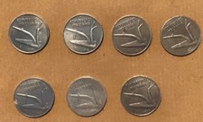 REPUBBLICA ITAL IANA - 7 MONETE 10Lire 1981, 1979, 1977, 1976, 1970, 1953, 1952