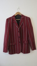 BLAZER GIACCA CANOTTAGGIO VINTAGE INGLESE A RIGHE UK 34 BLU NAVY BORDEAUX
