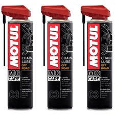 3 x 400ml Motul C3 Chain Lube Off Road Grasso Spray Catena Moto Enduro Cross