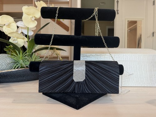 Pochette nera plissettata - , con