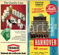 1960 ca HANNOVER Cartina stradale in lingua TEDESCA - Pieghevole 11x21 cm