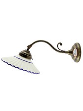 Applique ottone brunito,lampada da parete,appliques liberty piatto ceramica am27