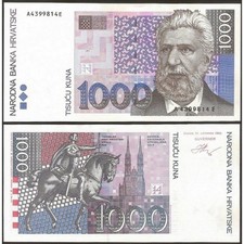 CROATIA 1000 Kuna 1993 - UNC -