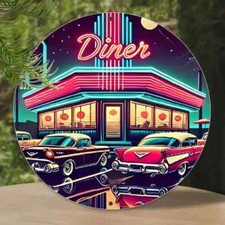 Insegna rustica metallo AMERICA'S DINER RETRO FOOD GELATO PICCOLO RESIDUO anni 50