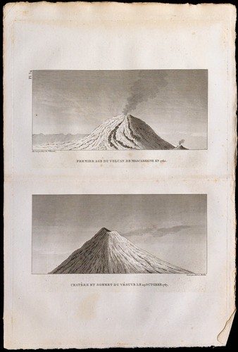 1827 vulcano del vesuvio e - vesuvio,