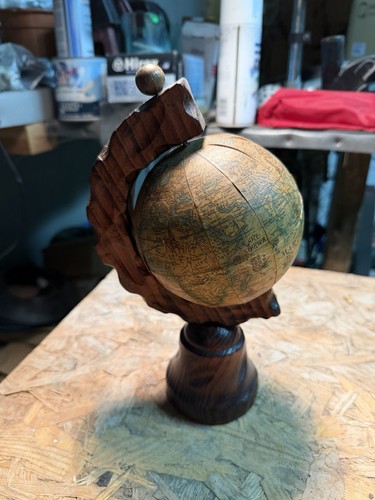 Mappamondo legno vintage - mappamondo,