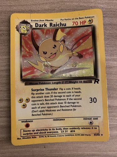 Dark raichu holo - dark, pokemon