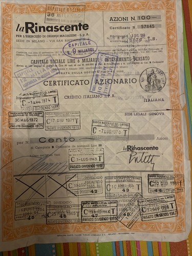 Certificato azionario la - azionario,