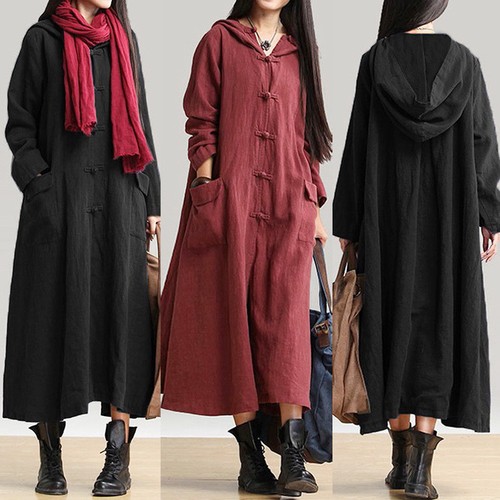 Lunghe donna lino cappotto - lino, con