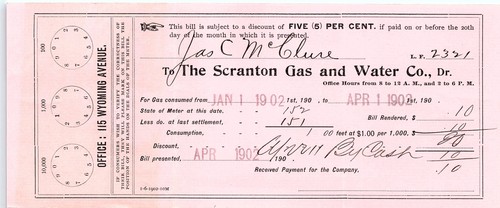 Bolletta gas scranton - gas, &