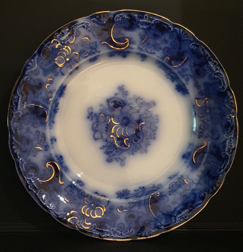 Antico piatto c1891 blu - , flusso