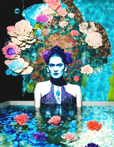 Motivo frida kahlo - frida, paradise