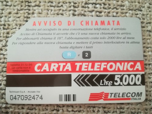 Scheda carta telefonica - scheda,