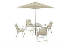 SET 6 PZ - TAVOLO VETRO NERO +