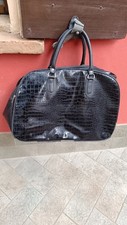 Borsa  Borsone Nera Vintage Pelle Valigia Fashion 