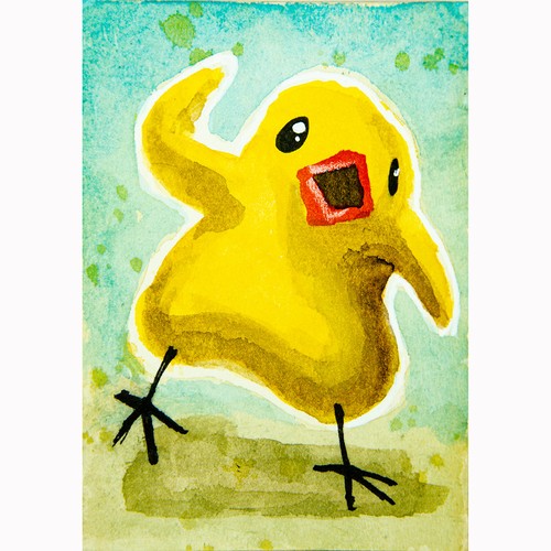 Pulcino quadro originale aceo - originale,