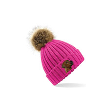 RHODESIAN RIDGEBACK EMBROIDERED FAUX FUR POM POM BEANIE UNISEX FIT 6 COLOURS