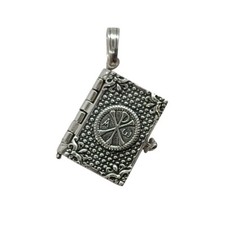 Religious Sterling Silver Pendant Holy Bible Chi Rho Hallmarked 925 Handmade